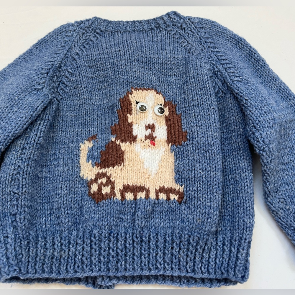 Like NEW Cardigan Sweater Puppy Dogs Toddler Size 9 Months Baby Blue Unbranded - Picture 6 of 16